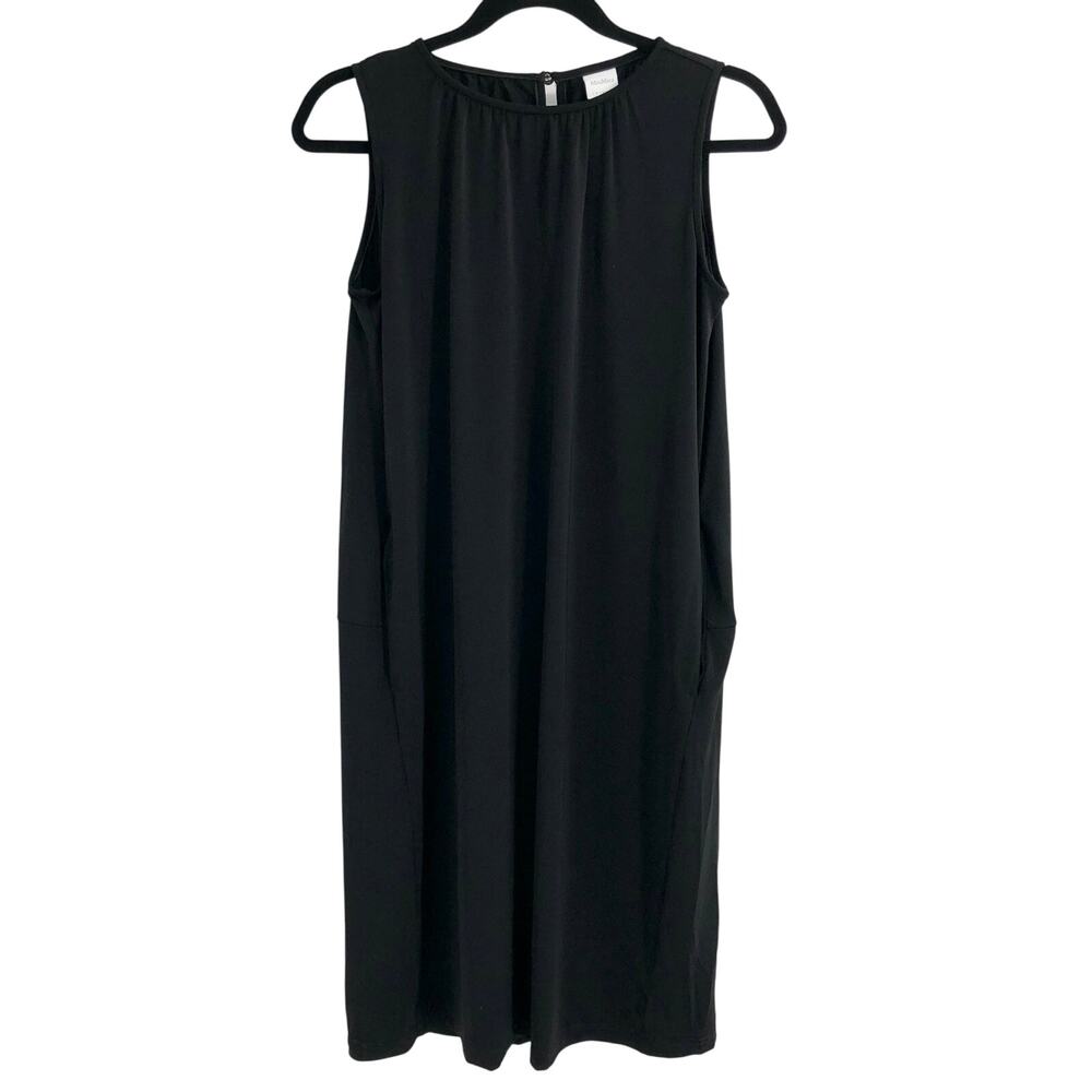Max Mara Leisure Classic Black Shift Dress Sleeveless Crewneck Pockets Capsule